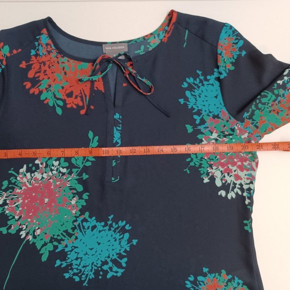 Women's Van Heusen Paint Flower Print Tunic Size Medium - Picture 9 of 10